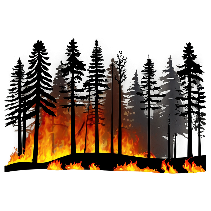 Forest Fire Night Png 20