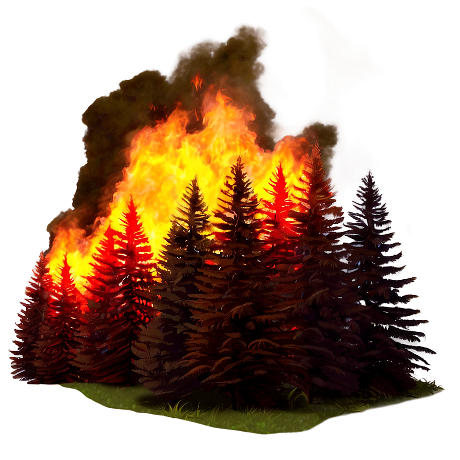 Forest Fire Night Png Lak20