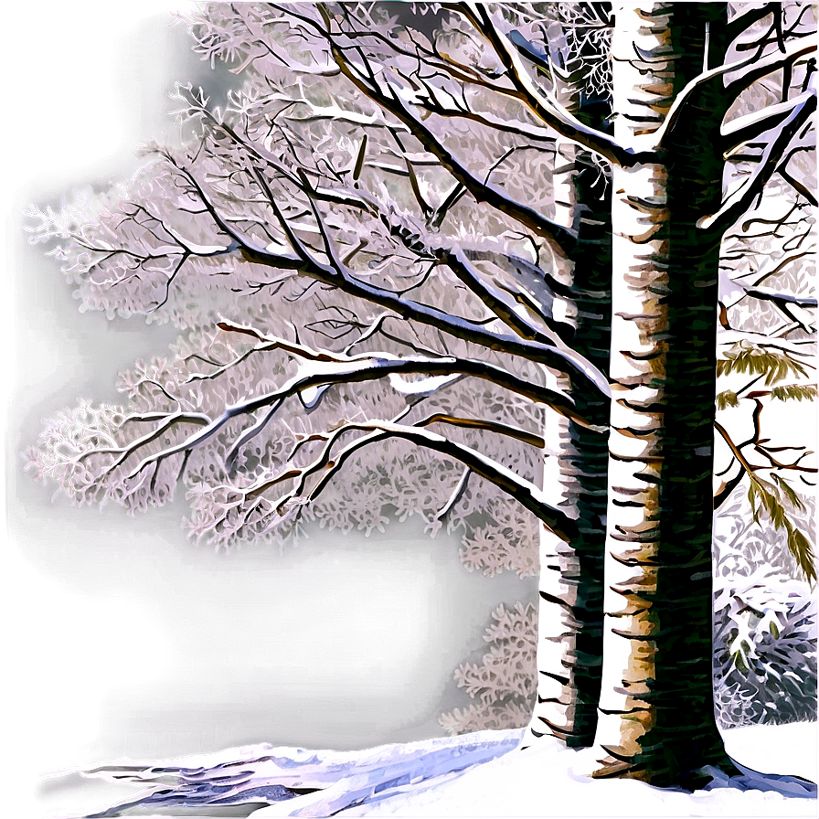 Forest In Winter White Png Aqh60