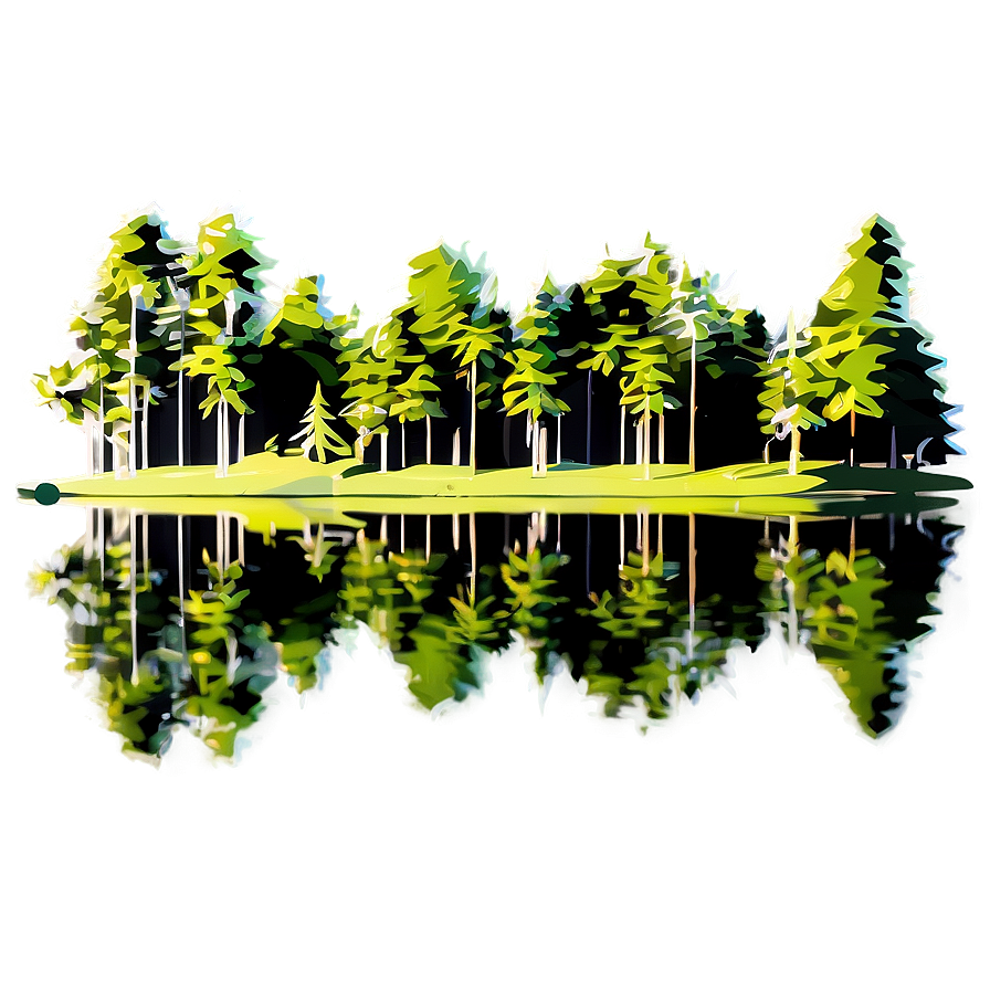 Forest Trees Reflection Lake Png 06262024