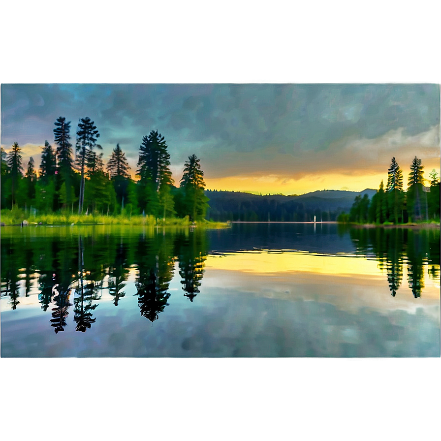 Forest Trees Reflection Lake Png 41