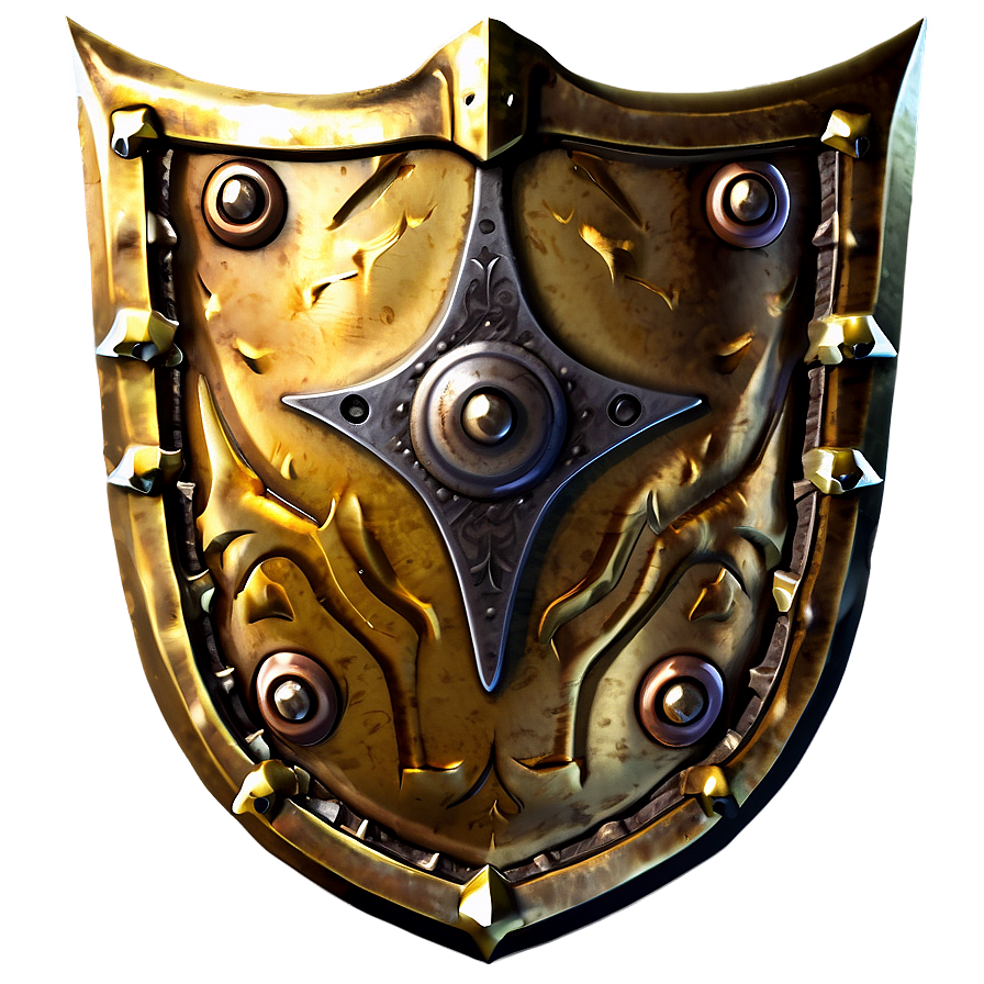 Fortified Gold Shield Png 74