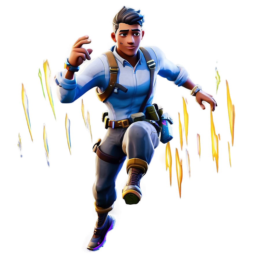 Fortnite Character Mid-jump Action Png Pfw