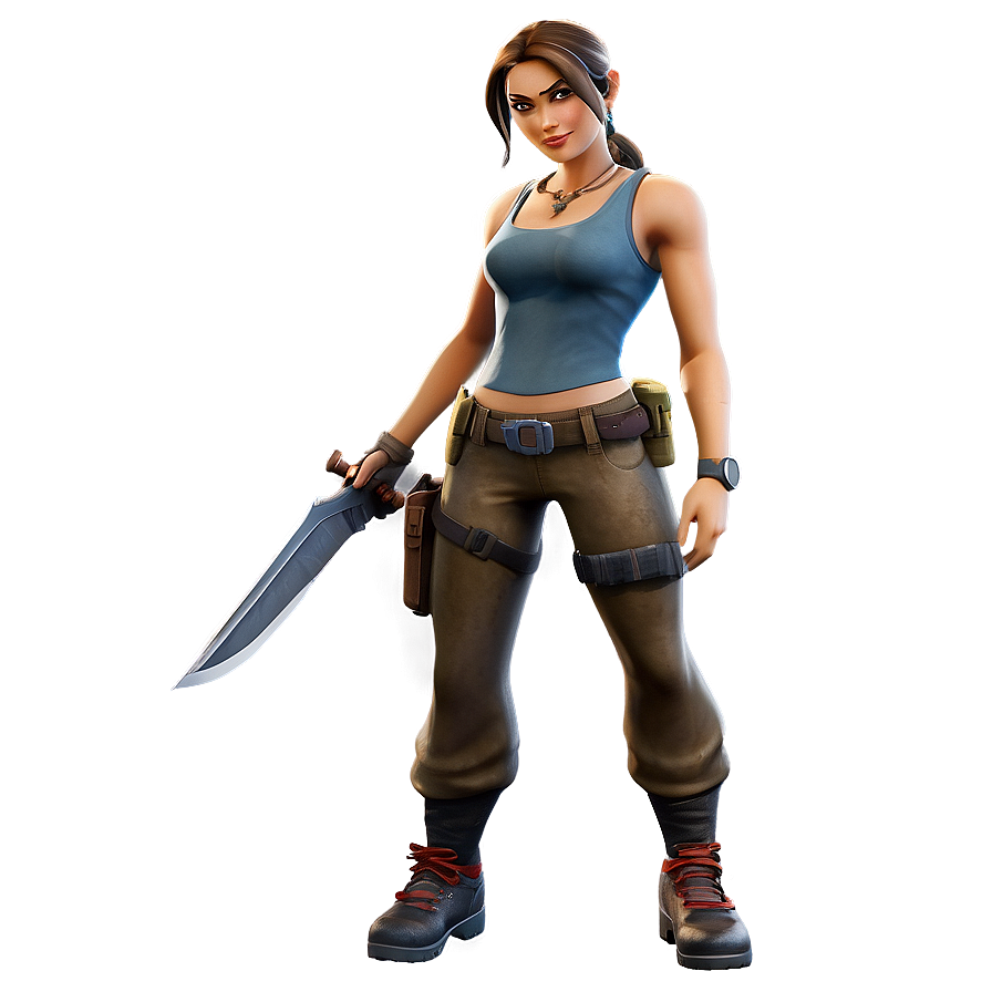 Fortnite Lara Croft Victory Pose Png 74