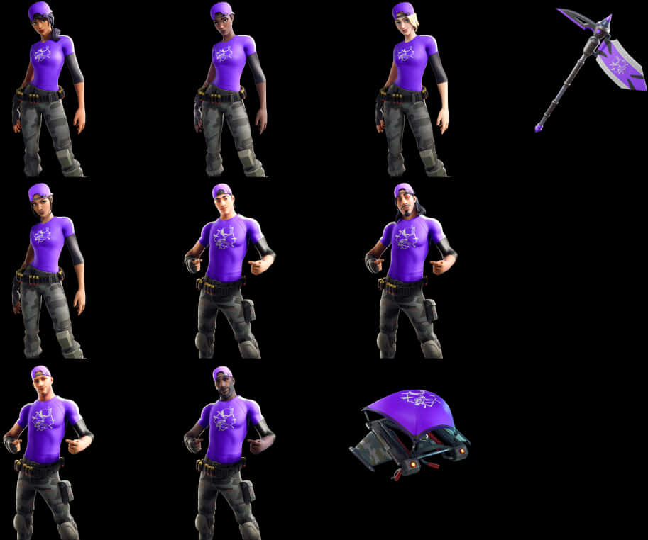 Fortnite Purple Skull Trooper Skinand Accessories