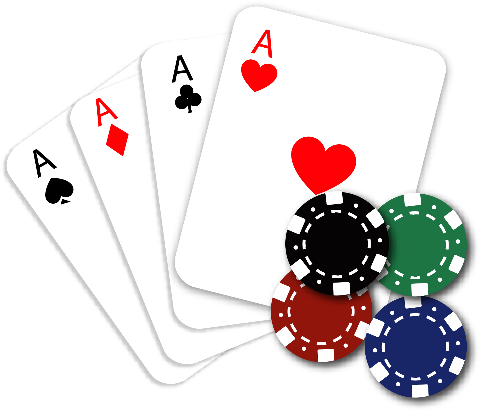 Four Aces Poker Handwith Chips