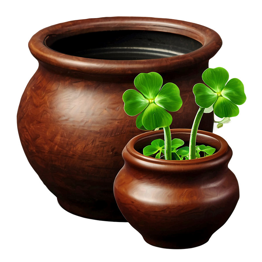 Four Leaf Clover In Pot Png 05252024