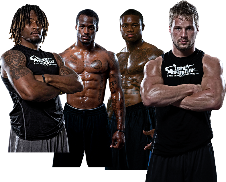 Four Muscular Athletes Posing