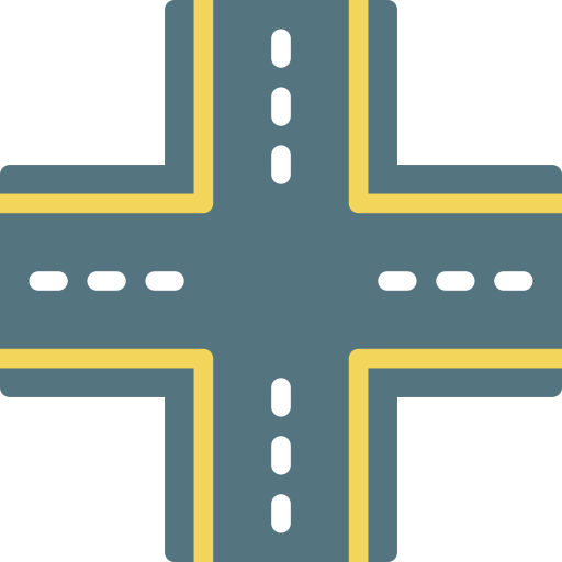 Four Way Intersection Graphic