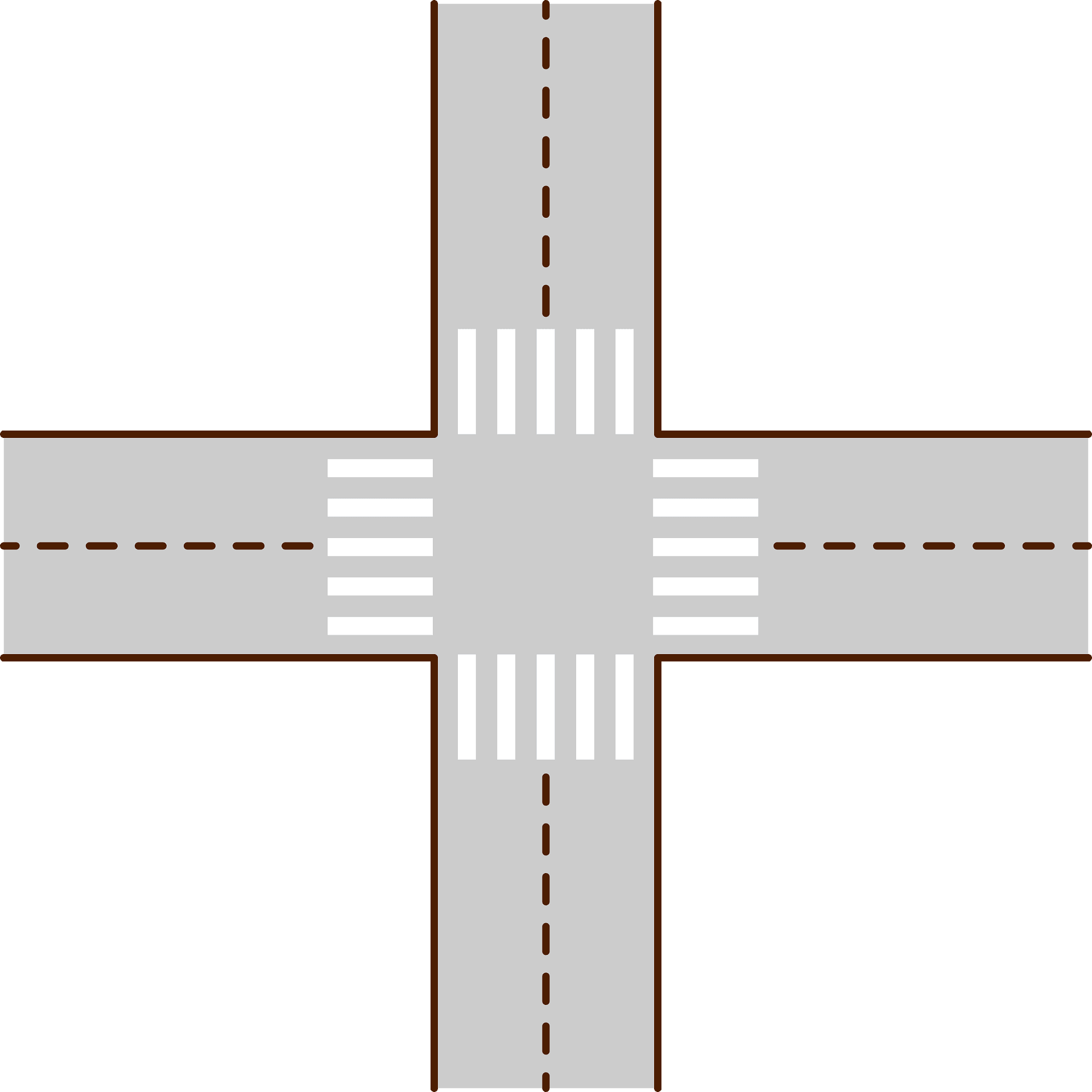 Four Way Intersection Graphic