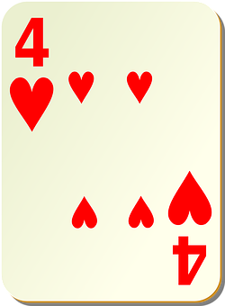 Fourof Hearts Playing Card