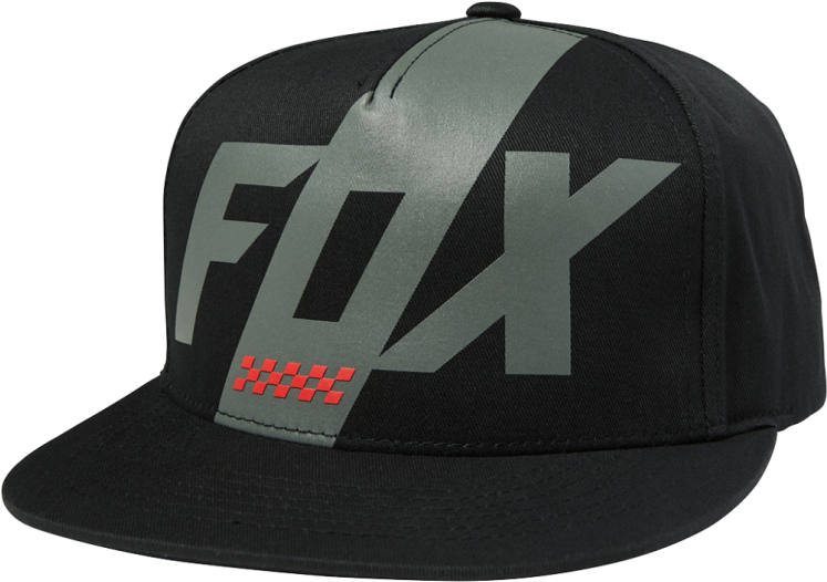 Fox Branded Black Snapback Cap