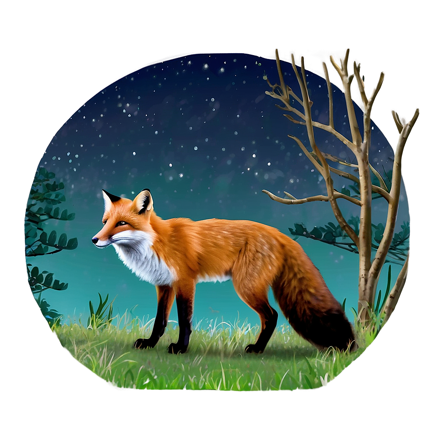 Fox By Moonlight Png 05062024