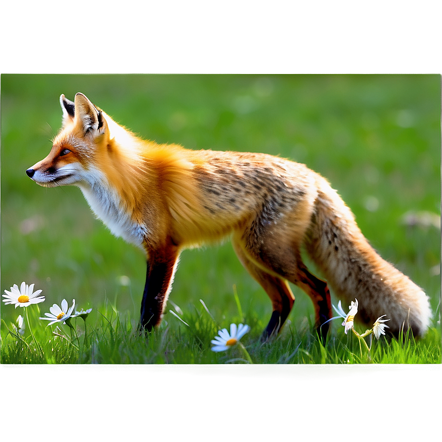 Fox In Wildflowers Png 30