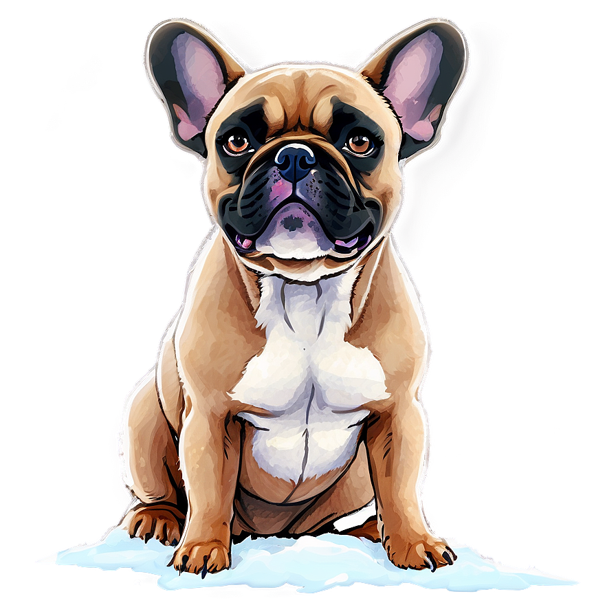 French Bulldog In Snow Png 06202024