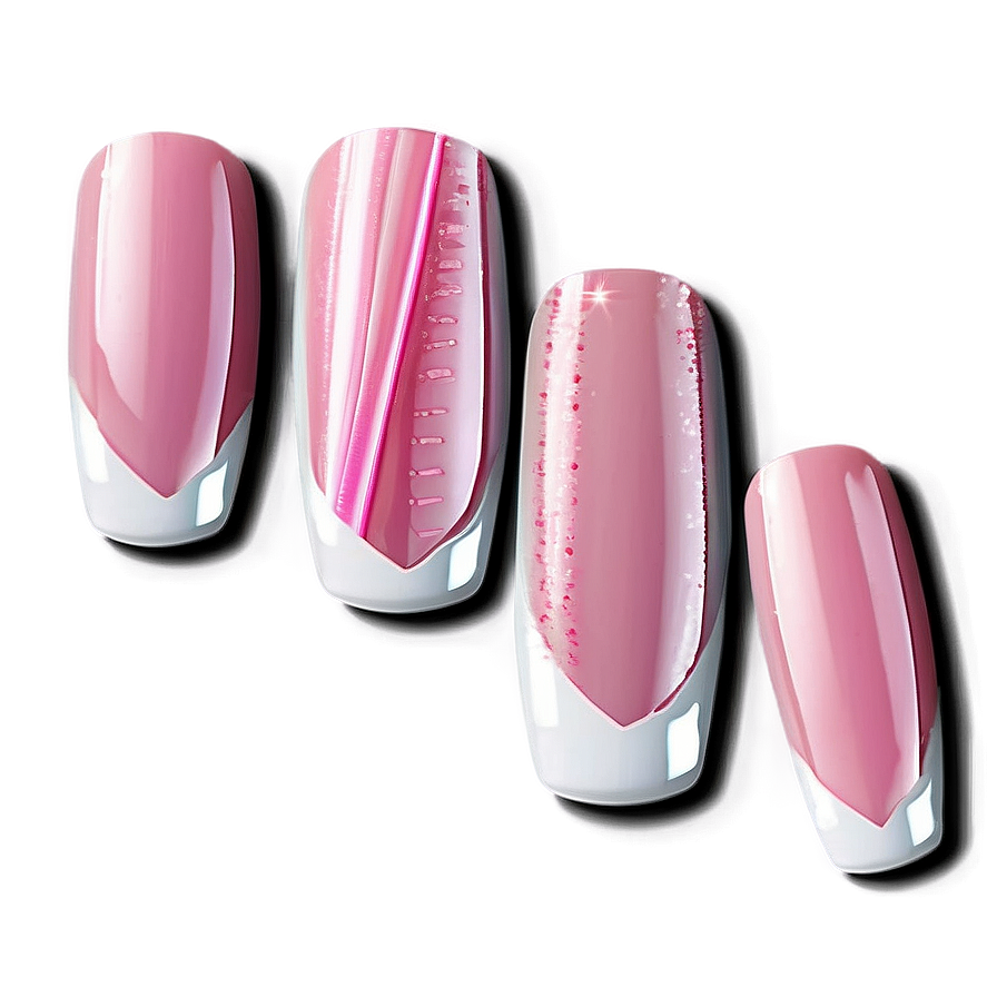 French Manicure Fake Nails Png Rbt