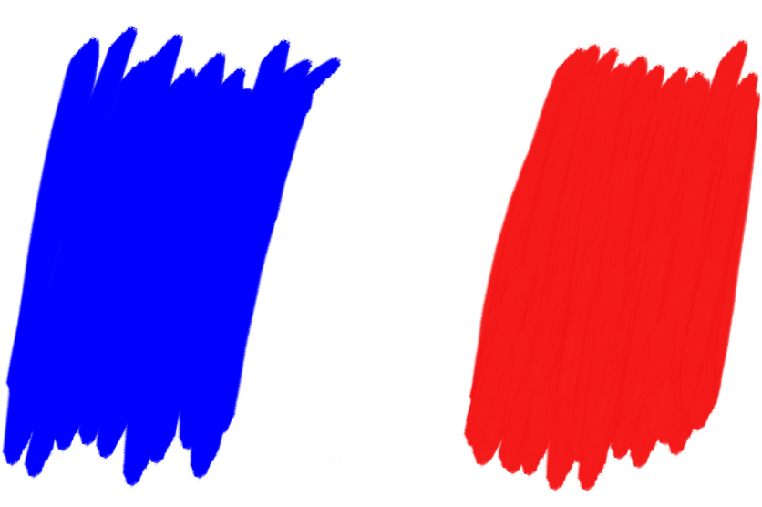 French Tricolor Brushstrokes