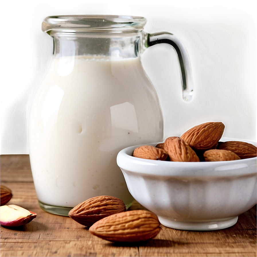 Fresh Almond Milk Preparation Png Fsd76