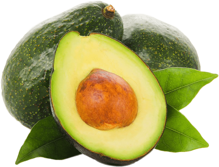 Fresh Avocado Halfand Wholewith Leaves