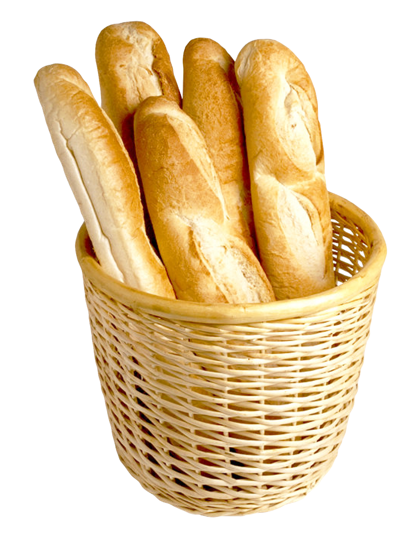 Fresh Baguette Basket French Bread