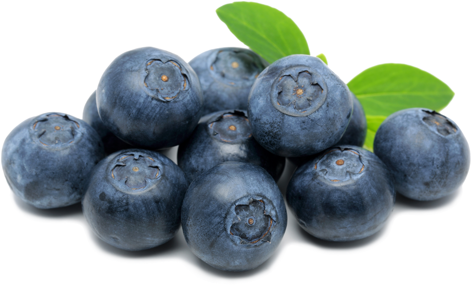 Fresh Blueberrieswith Leaves.png