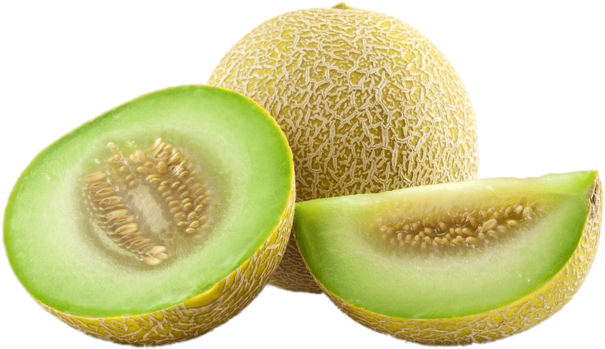 Fresh Cantaloupeand Slices Transparent Background