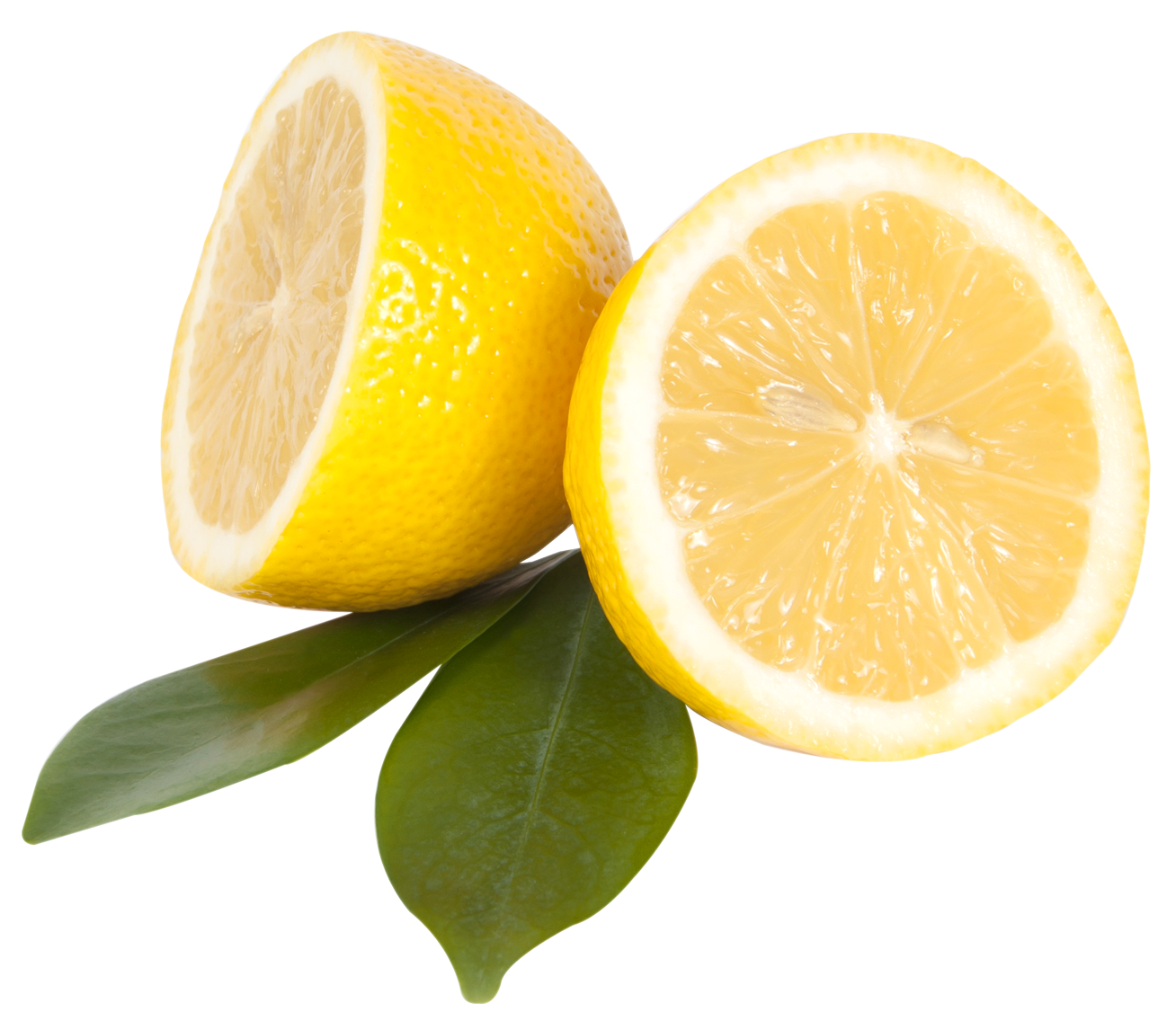 Fresh Cut Lemonwith Leaves.png