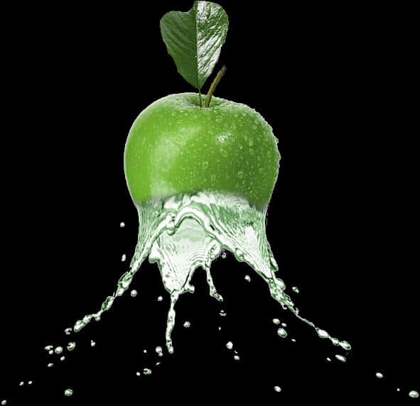 Fresh Green Apple Water Splash