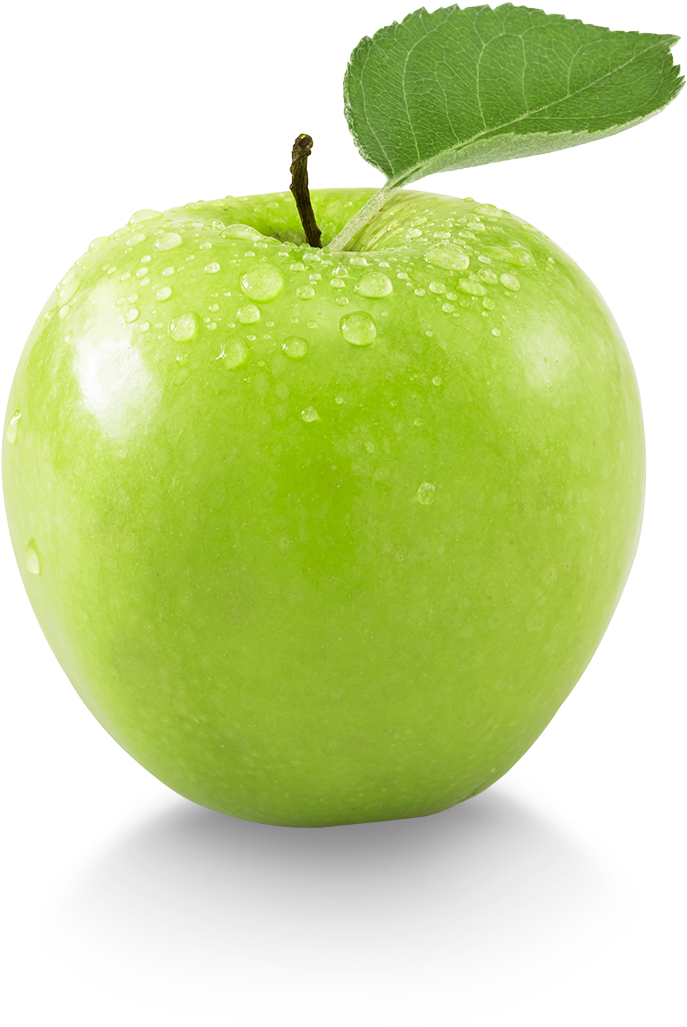 Fresh Green Applewith Water Droplets.png