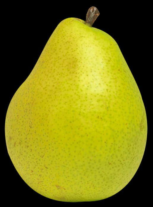 Fresh Green Pear Isolatedon Black