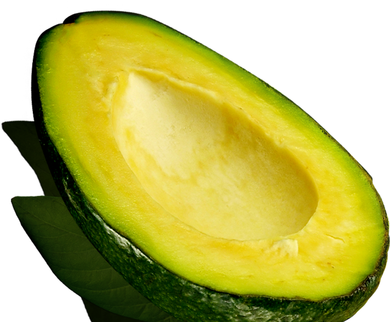 Fresh Halved Avocado With Pit Removed