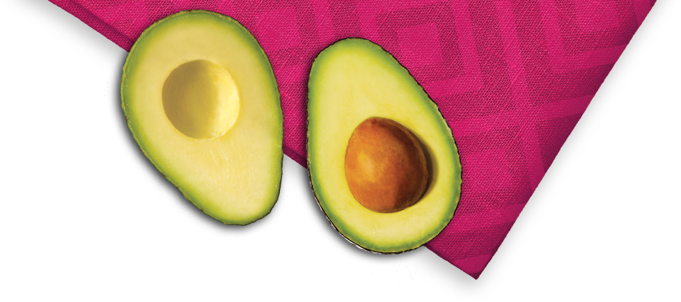 Fresh Halved Avocadoon Pink