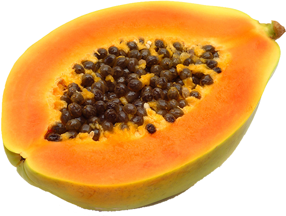 Fresh Halved Papayawith Seeds.png