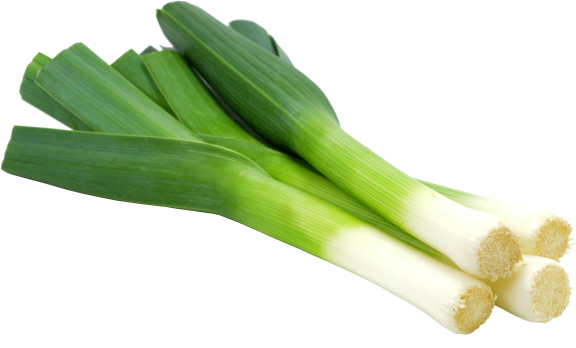 Fresh Leeks Isolatedon Background