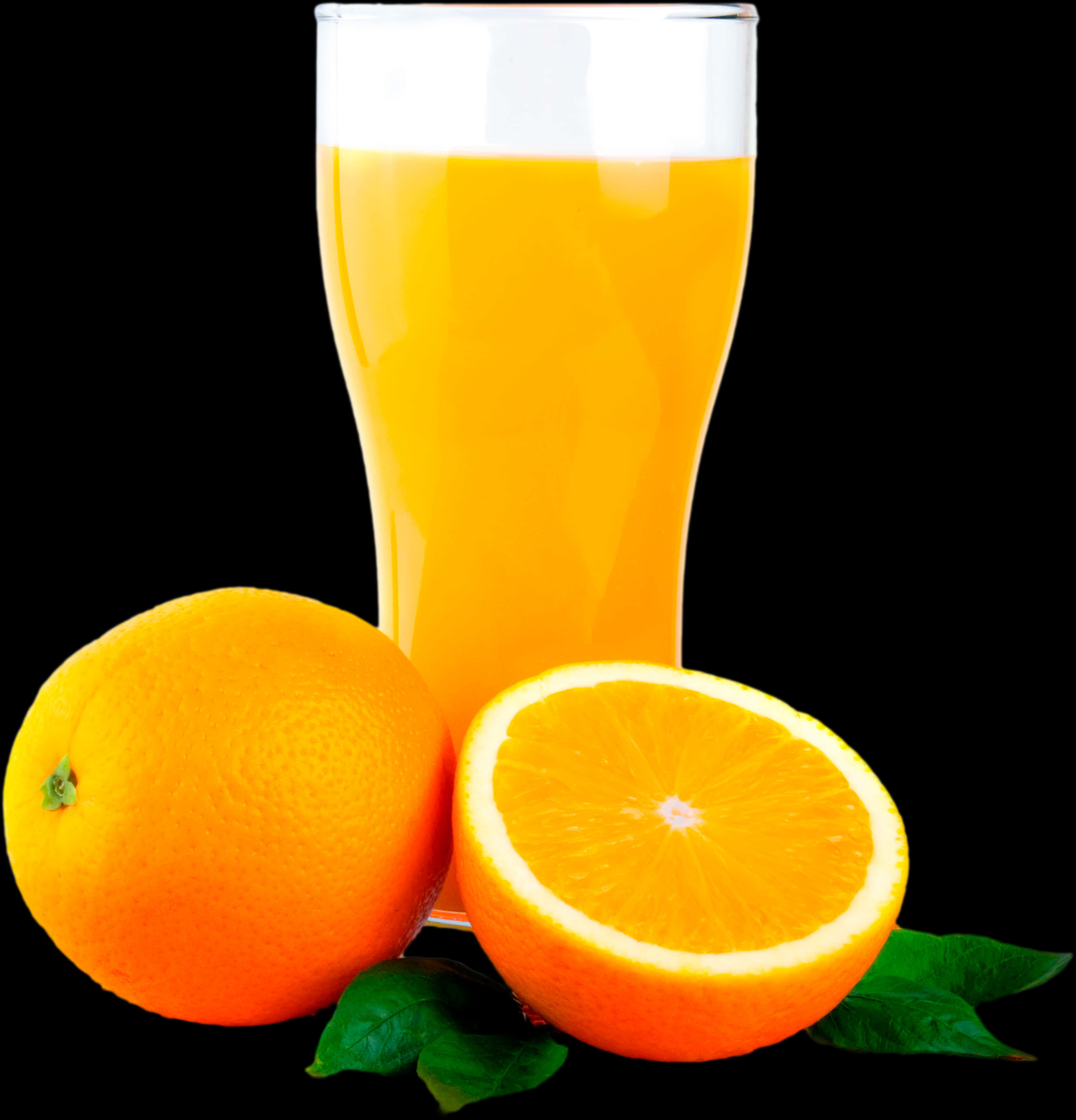Fresh Orange Juice Glass With Oranges
