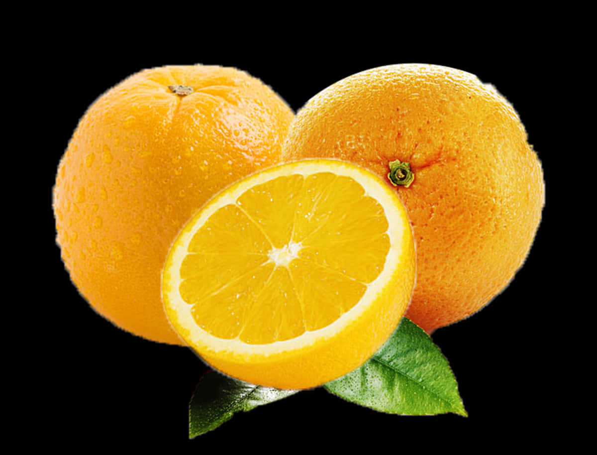 Fresh Oranges Slicedand Whole