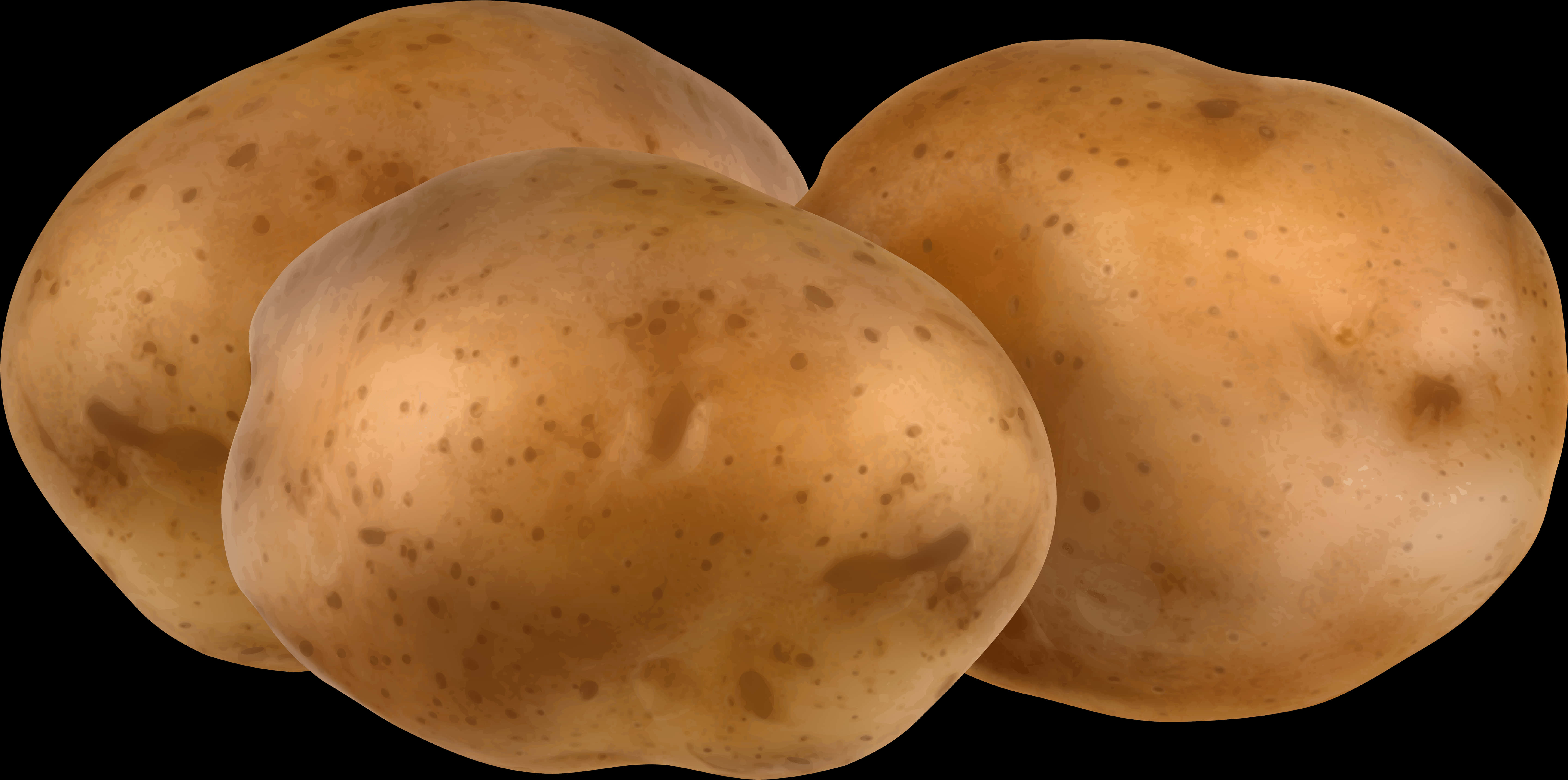 Fresh Potatoes Black Background