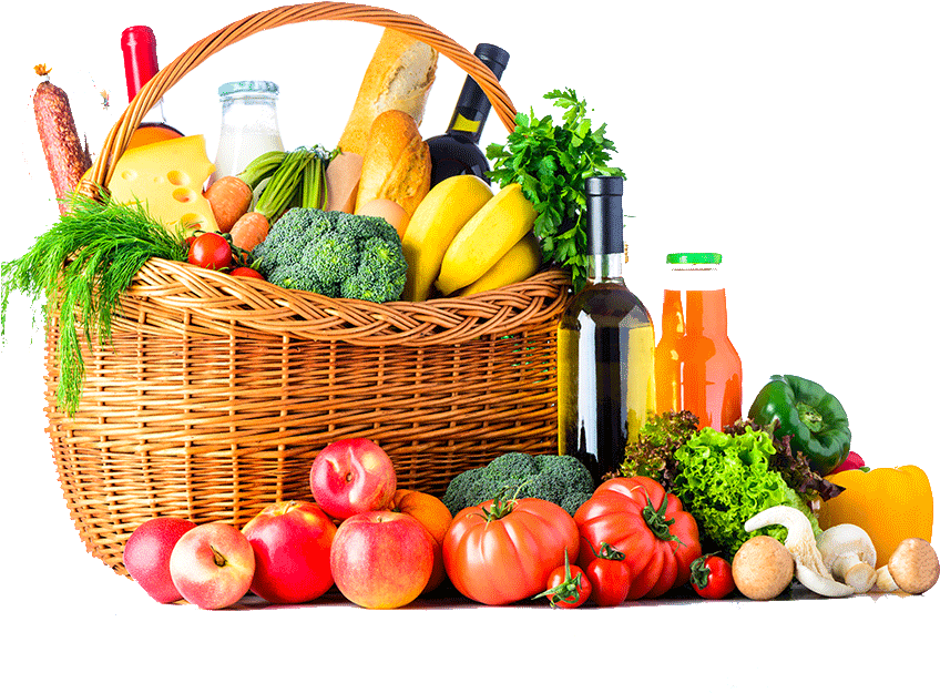 Fresh Produceand Groceries Basket