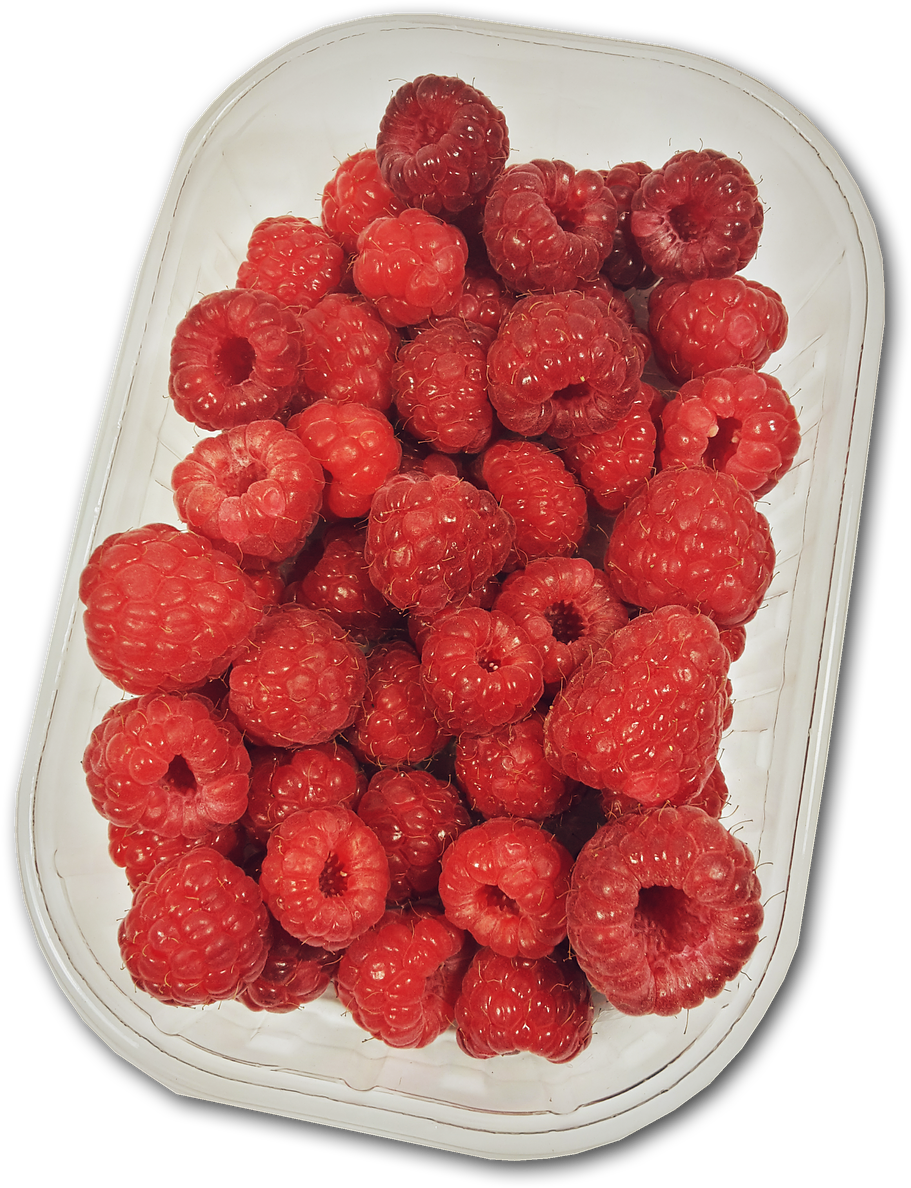 Fresh Raspberriesin Plastic Container