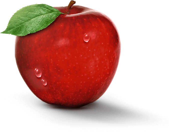 Fresh Red Applewith Water Droplets.png