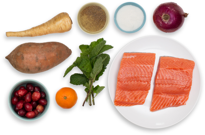 Fresh Salmonand Ingredients Setup