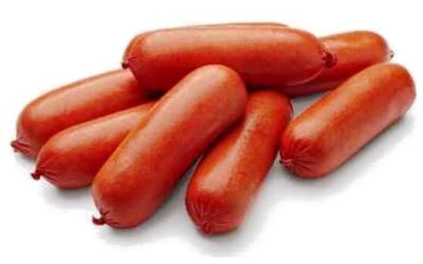 Fresh Sausages Isolatedon White Background