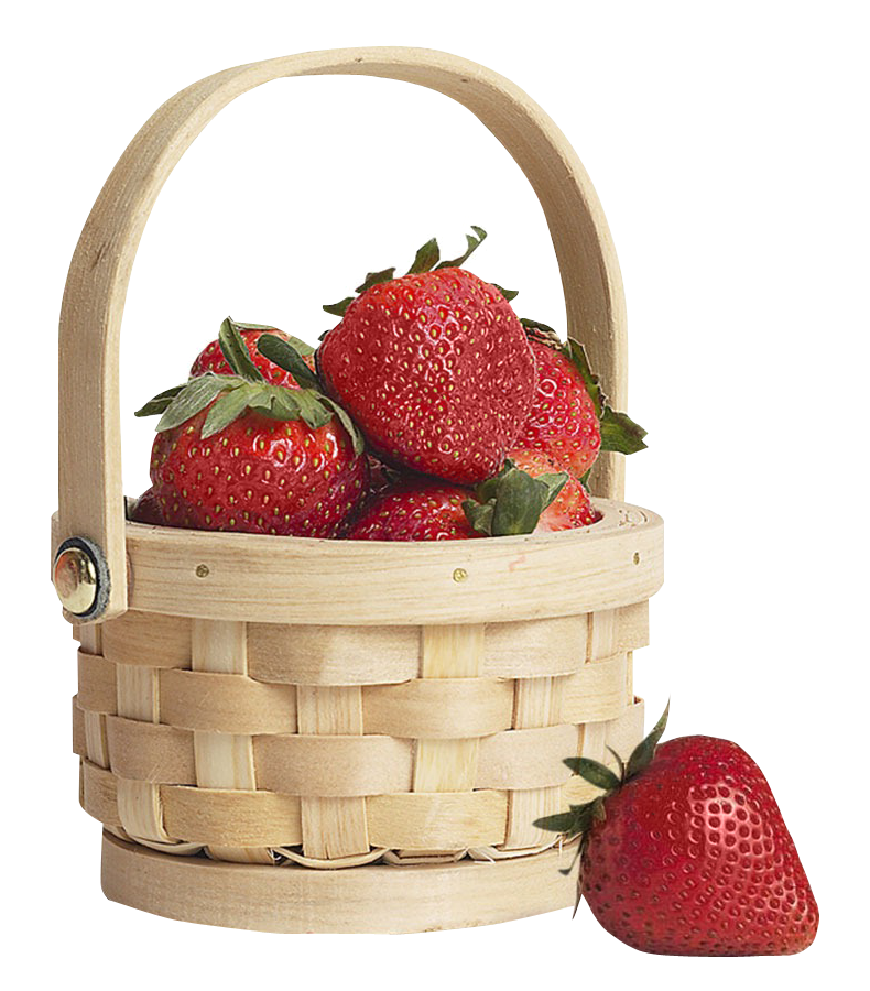 Fresh Strawberriesin Wooden Basket