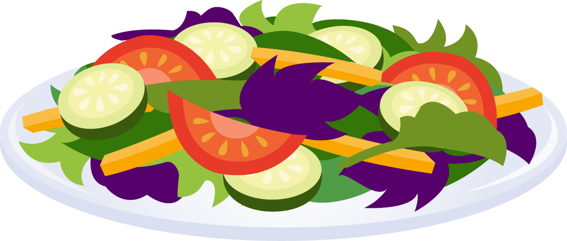 Fresh Vegetable Salad Plate Illustration