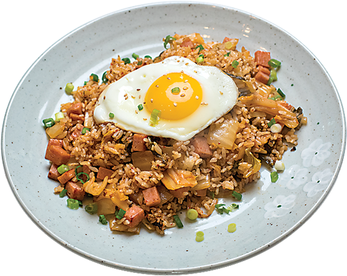 Fried Eggon Fried Rice Dish