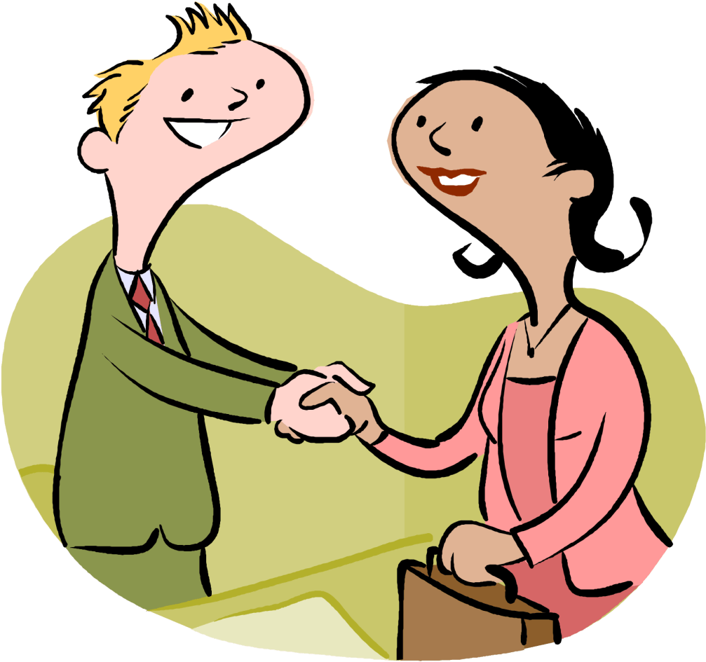 Friendly Business Handshake Cartoon
