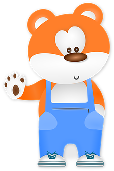 Friendly Cartoon Bear Waving