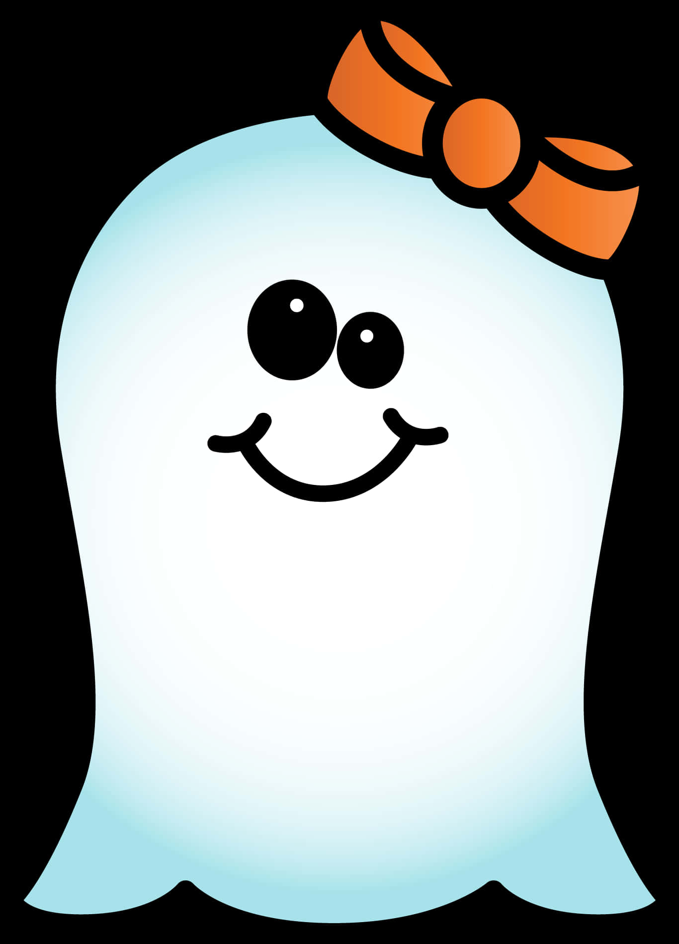 Friendly Cartoon Ghost With Bow