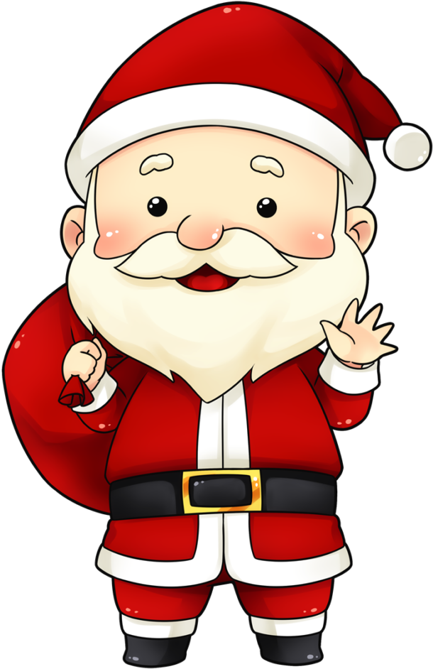 Friendly Cartoon Santa Claus Waving