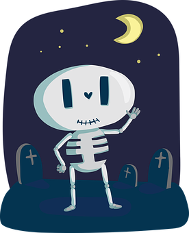 Friendly_ Cartoon_ Skeleton_ Waving